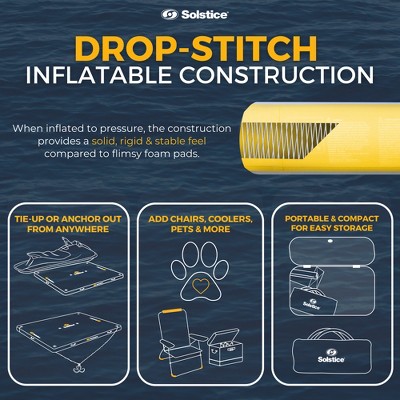 Solstice 8 x 5 ft Yellow and Gray Inflatable Floating Dock Platform
