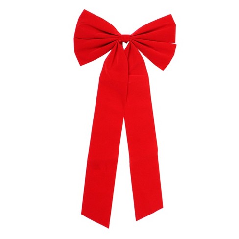 Northlight 4-Loop Velveteen Christmas Bow Decoration - 12" x 24" - Red - image 1 of 3