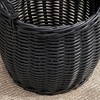 13" x 13" x 13" Round Resin Woven Wicker Basket with Handles For Clothes Towels Toys Magazines Storage - 4 of 4