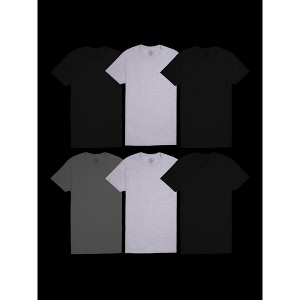 Fruit Of the Loom Men's Short Sleeve Fashion Pocket T-Shirt, Assorted 6 Pack - 1 of 4