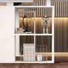 Famapy Liftable Writing Desk Computer Desk Right Angle Desktop Large Desktop One-piece Hollow Out Shelf White - 3 of 4