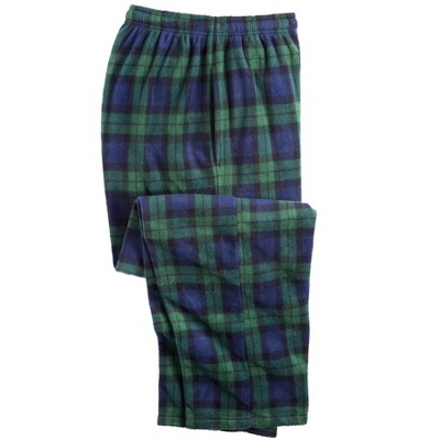 KingSize Men's Big & Tall Microfleece Pajama Pants - Tall - 4XL, Tartan  Plaid Red Pajama Bottoms