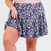 Calypsa Women's Plus Size High Waisted Chlorine Resistant Flowy Swim Skirt With Attached Shorts - 2 of 3