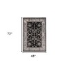 Ivory Black And Gray Oriental Area Rug - 3 of 4
