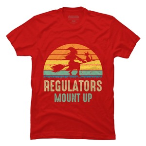 Men's Design By Humans Regulators Mount Up Halloween Witch By RedBirdLS T-Shirt - 1 of 4