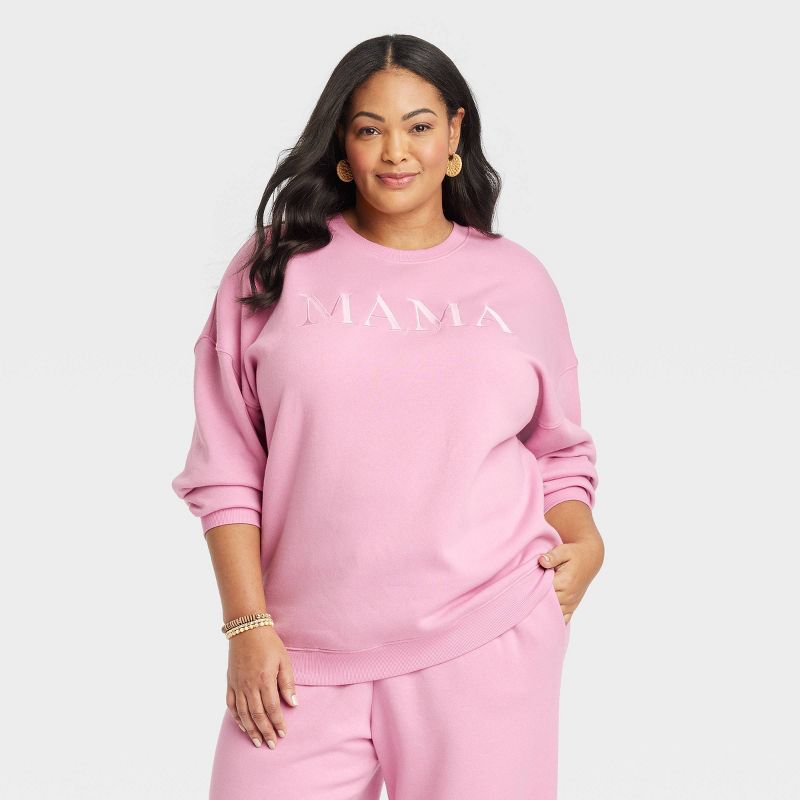 Women's Mama Graphic Sweatshirt - Pink, 1 of 6