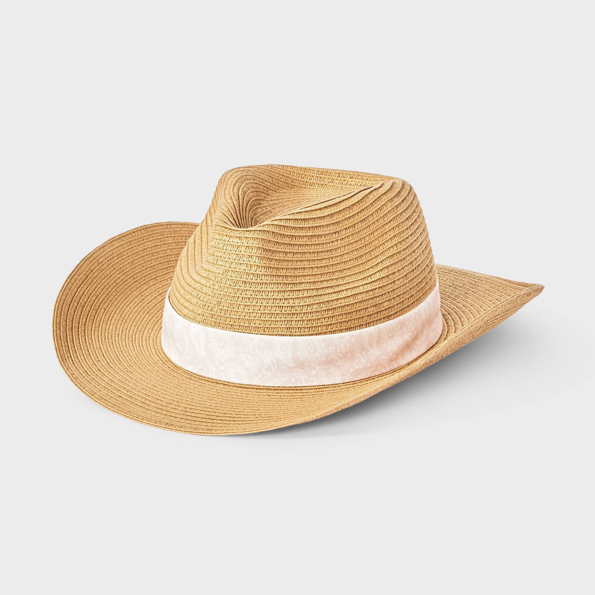 Girls' Cowboy Hat with Bandana Band - art class™ Tan/Light Pink