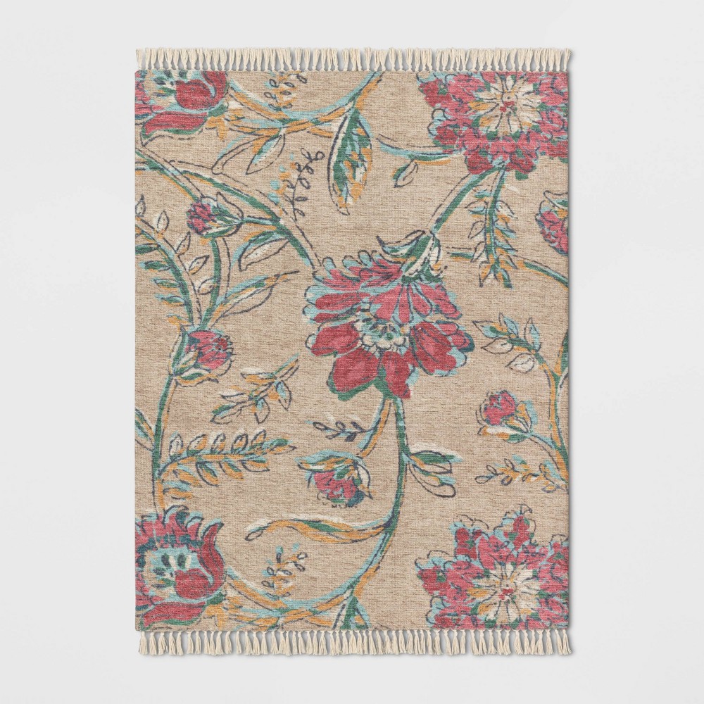 5'x7' Floral Printed Rug - Threshold™