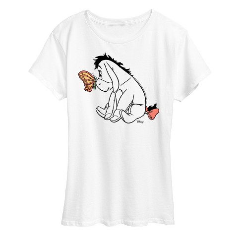 Women s Winnie The Pooh Eeyore Butterfly Short Sleeve Graphic T shirt White X large Target