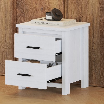 Vintage Wooden Nightstand with 2 Drawers, Large Storage Space 4Q - ModernLuxe