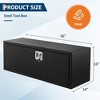 24" Metal Truck Tool Box, Heavy Duty Tool Chest Organizer With T-Handle Lock, Truck Bed Toolbox for Pick Up, Trailer, Utility Tractor, Deck Box - 3 of 4