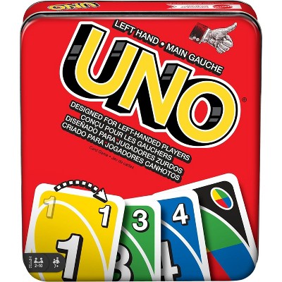 Mattel UNO Specially Designed for Left-Handed Players in Collectible Tin Box