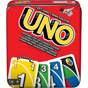 Mattel UNO Specially Designed for Left-Handed Players in Collectible Tin Box - 1 of 4