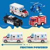 Joyfy 4-Pack Emergency Vehicle Toy Set with Light & Sound - Fire Truck, Ambulance, Police Car & Helicopter, Christmas Gifts Toys for Kids 3 4 5 6 - 2 of 4
