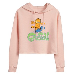 Women's - Garfield - Garfield Skater Logo Cropped Graphic Hoodie - 1 of 3
