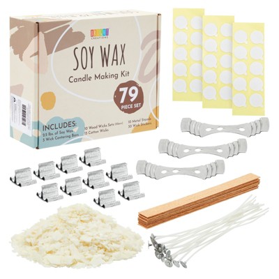 Soy Wax Flakes Candle Making Kit with Wicks, Tools, and Supplies