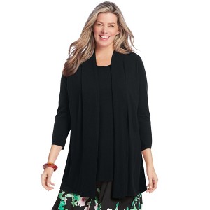 Woman Within Plus Size 2-Fer Cardigan Tunic - 1 of 4