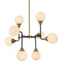 Elegant Lighting Hanson 8 lights pendant in black with brass with frosted shade - 3 of 4