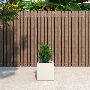 LeisureMod Fern Fiberstone Square Planter Pot for Indoor and Outdoor Use - 1 of 4