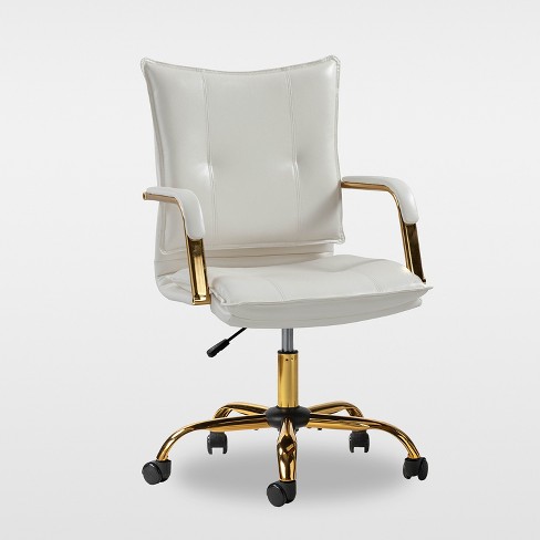 Tufted white best sale office chair