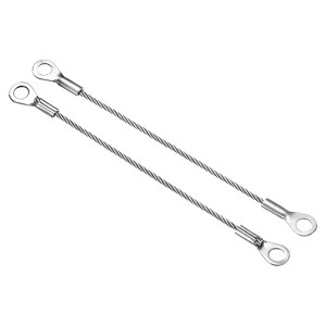 Unique Bargains Stainless Steel Lanyard Cable Eyelets Ended Security Wire Rope Silver 10 Pcs - 1 of 4