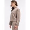 Peloton Women's Waffle Mock Neck ¼ Zip, Taupe Grey - 2 of 4