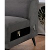 Sapphtopaz Modern Accent Chair with Adjustable Headrest&Pillow On Armrest Comfy Chair with Steel Legs Leisure Chairs for Living Room, Bedroom - 2 of 4