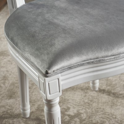 Horizon Gray Velvet Upholstered Arm Chairs with Wood Frame