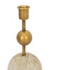 Brass Stacked Sphere Taper Candle Holder Wood & Metal - 3 of 4