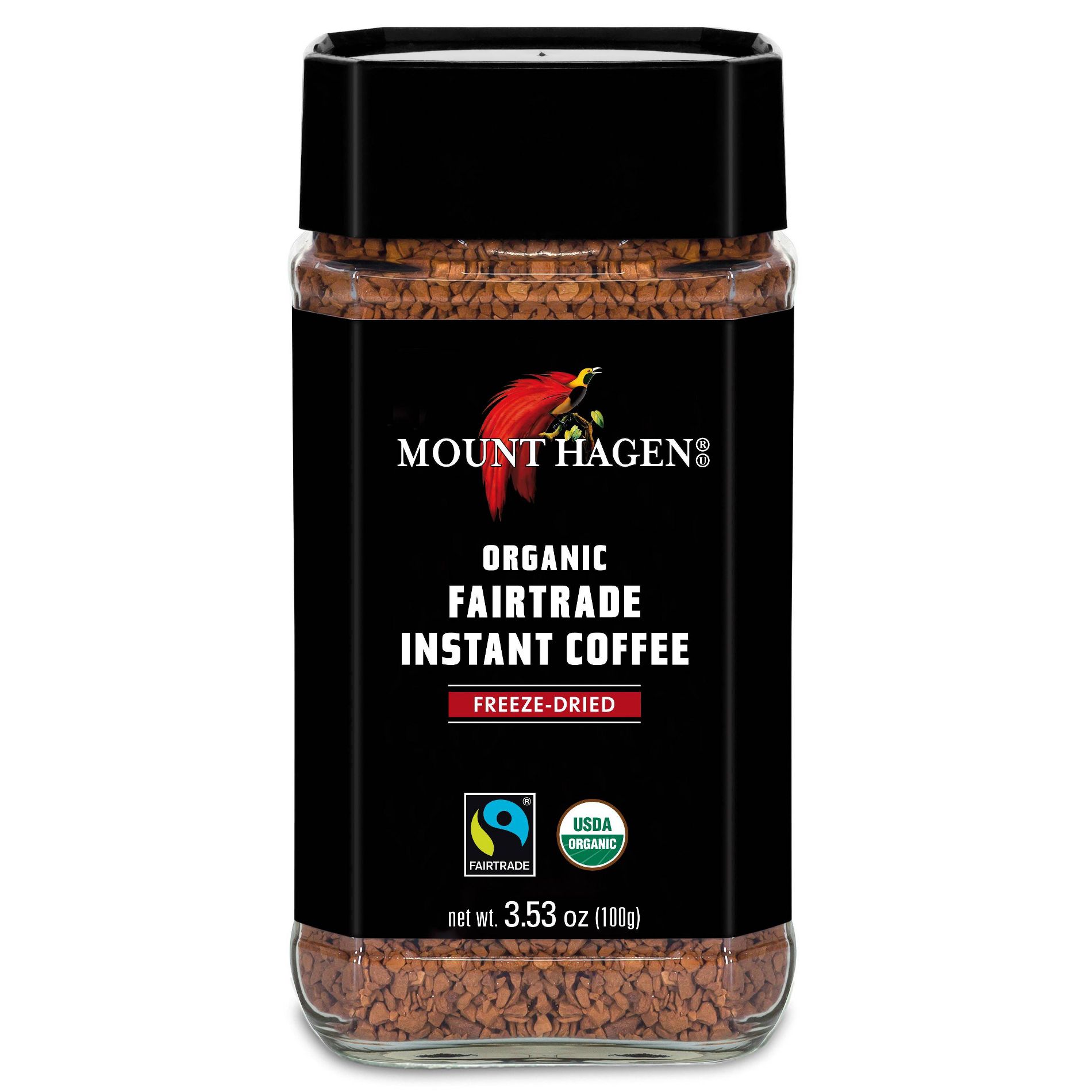 Mount Hagen Organic Fairtrade Freeze Dried Medium Roast Instant Coffee - 3.53oz