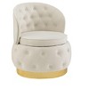 NicBex Velvet Round Swivel Accent Chair,Upholstered Swivel Living Room Chair with Curved Tufted Back and Storage,Accent Chairs for Living Room,Beige - 2 of 4