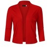 Women’s 3/4 Sleeve Cropped Cardigan Sweaters Open Front Knit Short Bolero Shrugs - 2 of 4