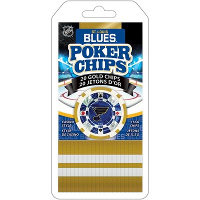 MasterPieces Casino Style 20 Piece 11.5 Gram Poker Chip Set NHL St. Louis Blues Silver Edition