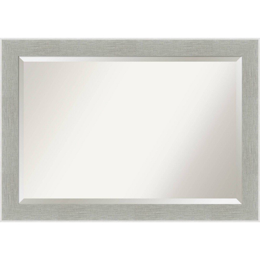 Photos - Wall Mirror 41" x 29" Glam Framed Bathroom Vanity  Linen Gray - Amanti Art