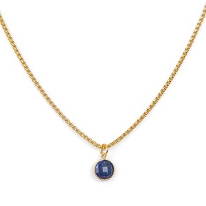 Gold Plated Lapis Stone Pendant Necklace | ETHICGOODS - 1 of 4
