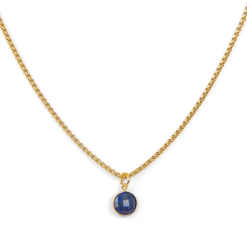 Gold Plated Lapis Stone Pendant Necklace | ETHICGOODS, 1 of 5