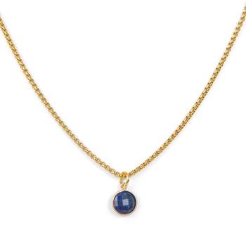 Gold Plated Lapis Stone Pendant Necklace | ETHICGOODS