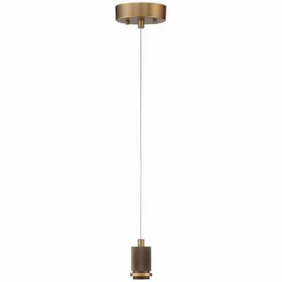 Mini Antique Brass and Glass LED Pendant Light
