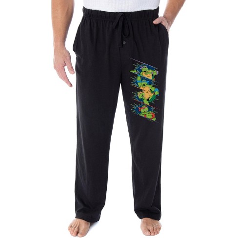 Teenage Mutant Ninja Turtles Mens Pajama Pants Medium Black Graphic Print