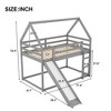 Kumasinova Twin-Over-Twin House Bunk Bed with Slide & Ladder – Pitched Roof, Solid Pine Wood Bed Frame with Full-Length Guardrails for Kids' Bedroom - 3 of 4