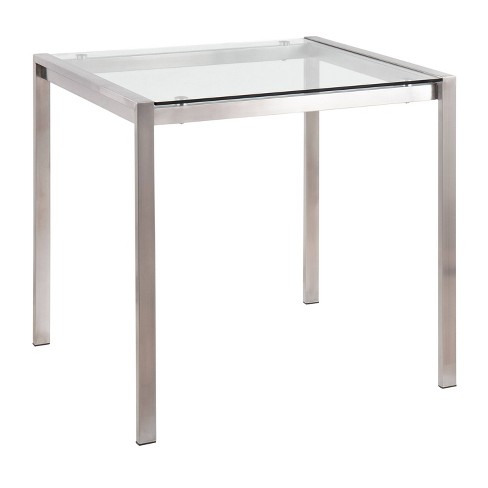 Square glass top discount dining table for 4