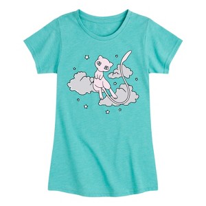 Girls' - Pokémon - Celestial Mew Sketch Mythical Psychic Type Fitted Short Sleeve Graphic T-Shirt - 1 of 4