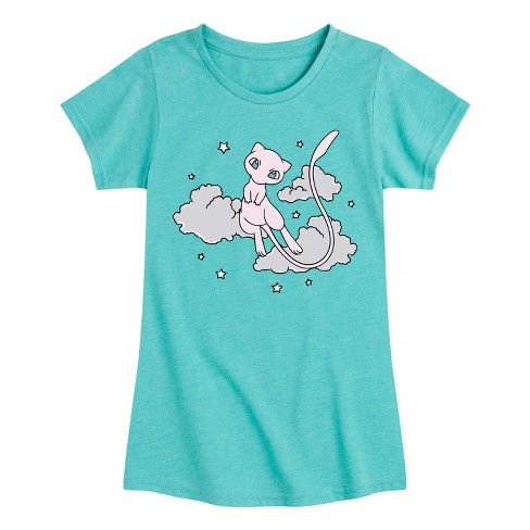 Girls' - Pokémon - Celestial Mew Sketch Mythical Psychic Type Fitted Short Sleeve Graphic T-Shirt - image 1 of 4