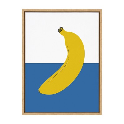 18" x 24" Sylvie 927 Banana Framed Canvas by Teju Reval Natural - Kate & Laurel All Things Decor