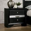 Gulches Contemporary 2-Drawer Nightstand, Black Engineered & Rubber Wood Bedside Table with Nickel Knobs, English Dovetail, Hidden Jewelry Drawer - 4 of 4