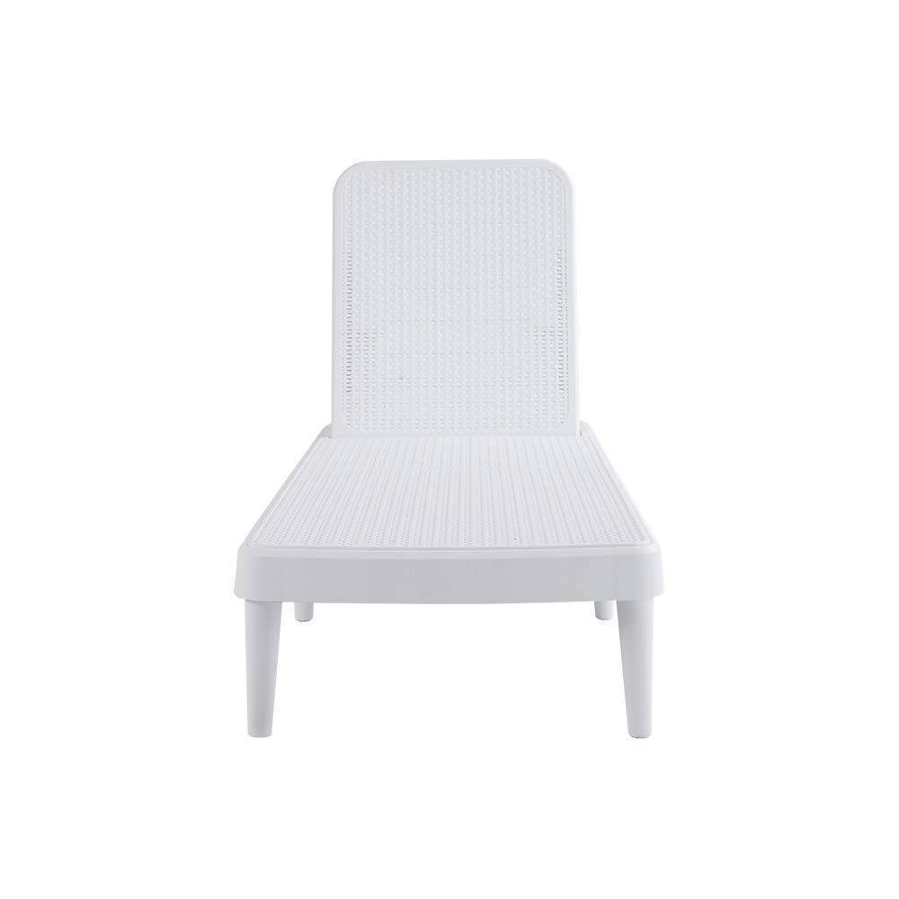 Tahiti Rattan Chaise Lounge - White - Lagoon