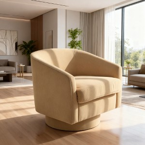 Dyonery Swivel Accent Chair Set of 1-Comfy Living Room Armchair No-Sag Foam,Swivel Accent Single Sofa for Bedroom Living Room,Office - 1 of 4