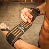 WOD Nation Wrist Wraps & Straps for Gym & Weightlifting (18 inch) - Gym Wrist Straps Support for Women & Men - Black/Orange - 3 of 4