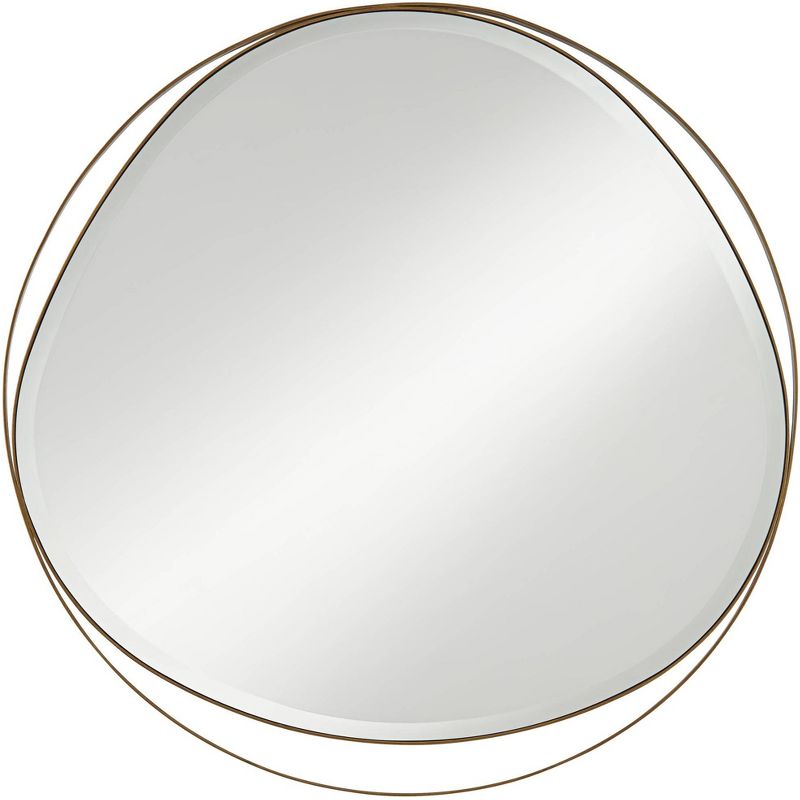 Noble Park Caffrey Brushed Gold 31 1/2" Round Wall Mirror, 1 of 10