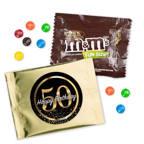 12 Pcs 50th Birthday Candy M&m's Party Favor Packs - Milk Chocolate By Just  Candy : Target